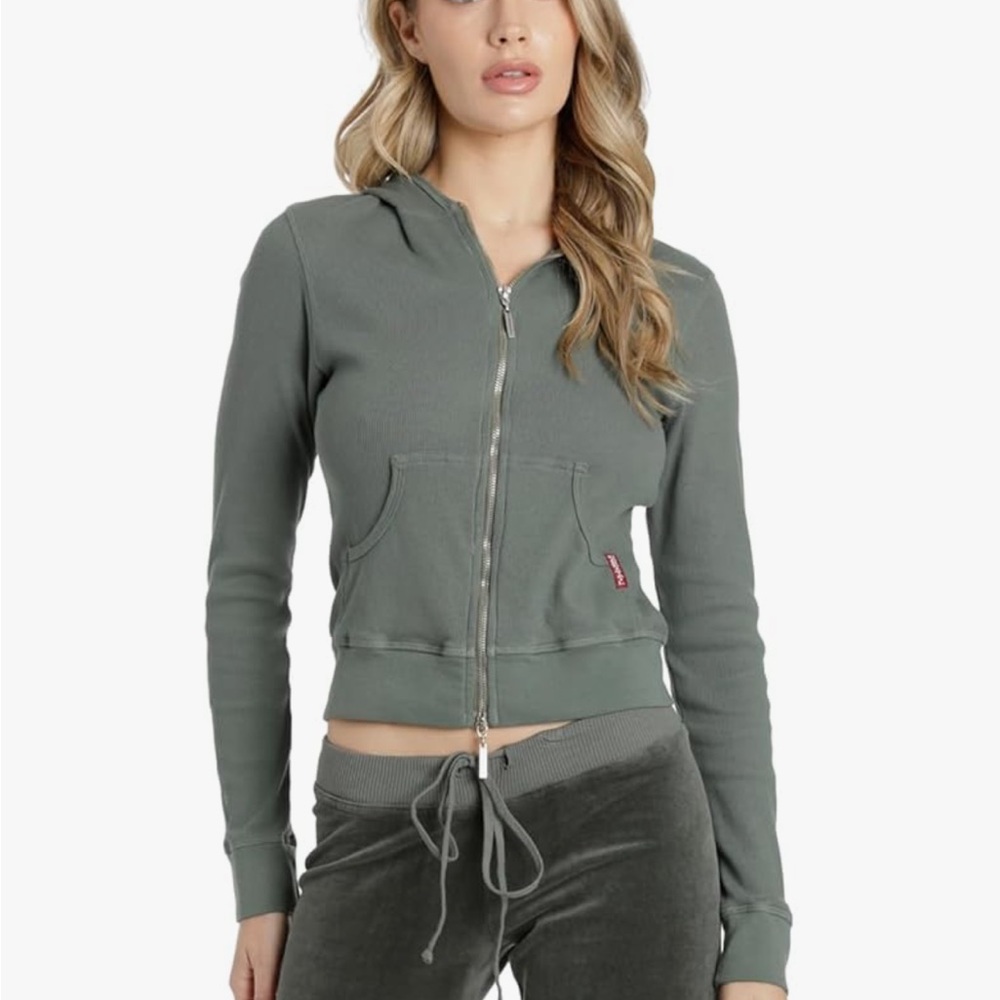 Women's hardtail green Zip-Up Hoodie